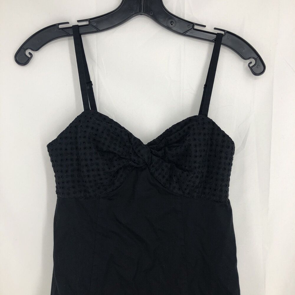 The Limited Black Eyelet Lace Top A Line Sleeveless Mini Dress 2